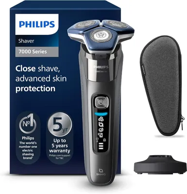 Produktbild von Philips Series 7000 Elektrorasierer Herren S7887/35, Wet & Dry, SkinIQ-Technologie, 45 SteelPrecision Klingen, 360° flexible Scherköpfe