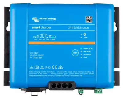 Immagine prodotto di Caricabatterie Victron Smart IP43 24/25(3) 120-240V con Bluetooth, 24V, 25A