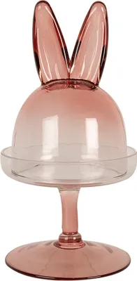 Produktbild von Clayre & Eef Glocke Ø 12x23 cm Rosa Glas Kaninchen
