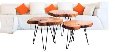 Image de Table d'appoint en bois beige moderne élégant style maison