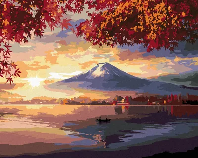 Immagine prodotto di Zuty - Dipingere con i numeri - GIAPPONE MONTAGNA E LAGO, 40x50 cm, senza cornice e senza tela