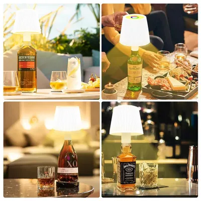 Produktbild von LED Flaschenlampe Dimmbare Tischleuchte, IP54 Kabellose Touch Flaschen-lampe, 4000 mAh mit RGB Kreative flaschenlichter für Innen und Außen,Restaurant