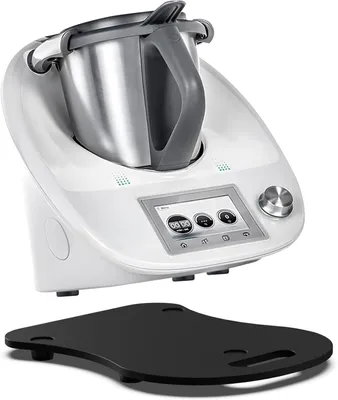 Produktbild von Gleitbrett für Thermomix TM6 TM5, Brett für Thermomix TM6 mit Rollen und Handgriff, Brett Müheloses Verschieben Rollbrett (Schwarzes Acryl)