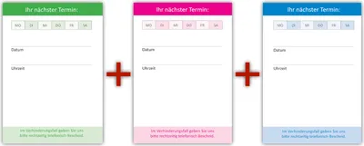 Produktbild von Premium Terminblock Neutral dreifarbig (12 Stück) - (TBL-517) Hochwertige Terminblöcke im neutralem Design für Ihre Kundentermine mit je 50 Terminblättern pro Block