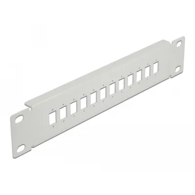 Produktbild von DeLOCK 10″ LWL Patchpanel 12 Port für SC Simplex / LC Duplex 1 HE grau, Rackeinbau, 1U, Faser, Grau, 44 mm, 254 mm