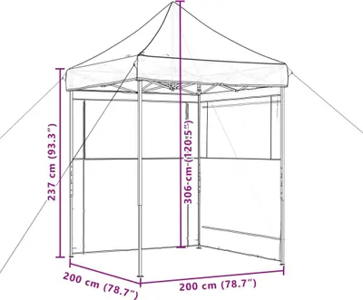 Imagen del producto de vidaXL Tienda de campaña plegable tipo pop-up con 2 paneles laterales, color naranja
