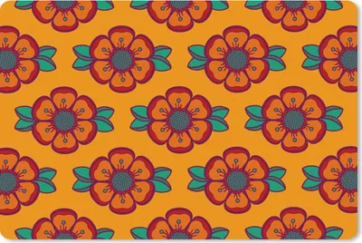 Produktbild von MuchoWow® Mauspad Mousepad Design - Retro - Rosen - Orange 27x18 cm - Mousepads - Maus Mat - Pad - Mausunterlage - Büroartikel - Desk Matten