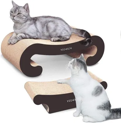 Obrázok produktu pre Škrabadlo 2 v 1 s mačacou šantou Robustný box a konštrukcia (55 x 22 x 19 cm; 44 x 22 x 13,5 cm)
