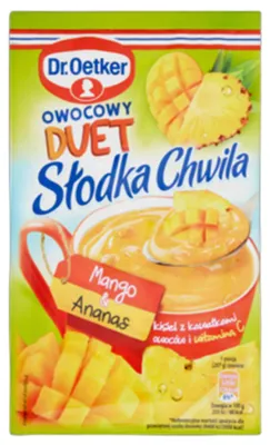 Zdjęcie produktu dla Dr.Oetker Słodka Chwila Deser Mango Ananas - Kisiel z Kawałkami Owoców 32 g