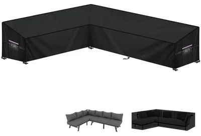 Productafbeelding van Tuinmeubelbeschermer, hoes voor loungeset in L-vorm, afmetingen 220x280x90x80/60 cm, waterdicht, 420D Oxford