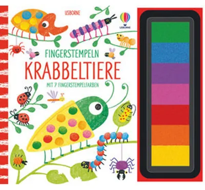 Obrázek produktu pro Stempelset zum Fingerstempeln, Krabbeltiere Motiv, sieben Stempelfarben
