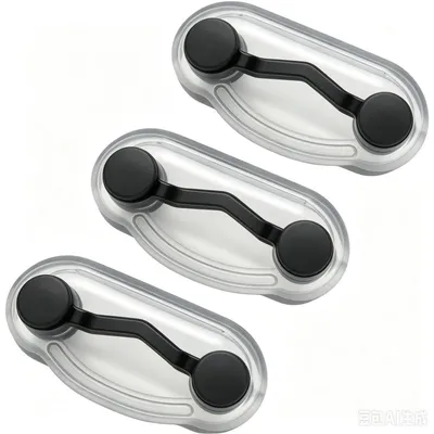 Image de INF Lot de 3 manchons magnétiques pour lunettes — Pince en silicone pour chemise, protection des verres, portable Le noir