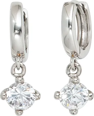 Produktbild von Ohrhänger Ohrringe Creolen aus 925 Silber & Zirkonia weiß Damen