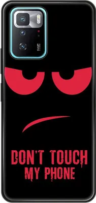 Produktbild von König Design Hülle kompatibel mit Xiaomi Poco X3 GT Kunststoff Soft Handyhülle - Handy Case Dont Touch My Phone Rot