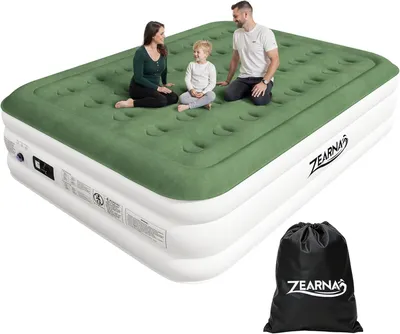 Produktbild von luftmatratze selbstaufblasend, 203x152x46cm luftbett 2 Personen in 3 Minuten, Aufblasbare Matratze Gästebett mit Eingebauter Elektrischer Pumpe, Aufblasbares Bett für Heimgebrauch
