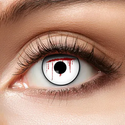 Produktbild von Kontaktlinsen Zoelibat Eyecatcher White Slash Wochenlinsen Horror Halloween Gothic Cosplay