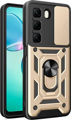 Produktbild von Hülle für Infinix Hot 50 4G Magnetische Ring Ständer Halter Dia Kameraschutz TPU Bumper Silikon Schutzhülle Gold