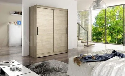 Image de Armoire avec tiroirs - Tiroir de chambre - Organisateur pour vêtements - Avec 5 roulettes - 150 x 200 cm - Finition Sonoma