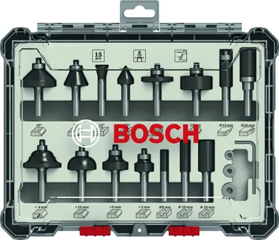 Produktbild von BOSCH Mixed Set Fräser-Set 15-teilig
