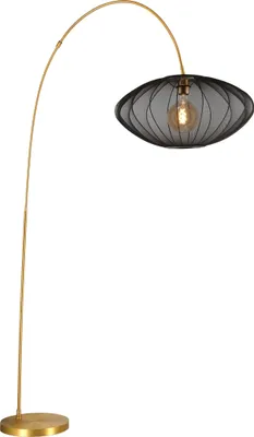Produktbild von Bogenleuchte Metall 192 cm in Messing Schwarz E27 Modern Bogenlampe