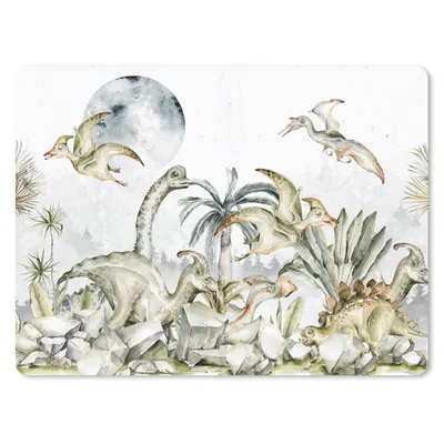 Produktbild von MuchoWow® Mauspad Mousepad Dinosaurier - Kinder - Dschungel - Grün - Tiere - Natur 23x19 cm - Mousepads - Maus Mat - Pad - Mausunterlage - Schreibtischunterlage - Mauspad