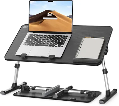 Produktbild von Laptoptisch, verstellbar, 20,5 x 11,8 Zoll, für Bett, schwarz, klappbar