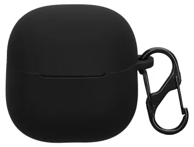 Image de Étui de protection kwmobile pour Xiaomi Redmi Buds 6 Lite - Étui en TPU et silicone pour boîtier de recharge d'écouteurs - Étui résistant aux chocs avec mousqueton - Noir