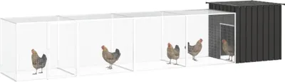Obrázok produktu pre vidaXL klietka pre kurčatá antracitová 500x91x100 cm pozinkovaná oceľ