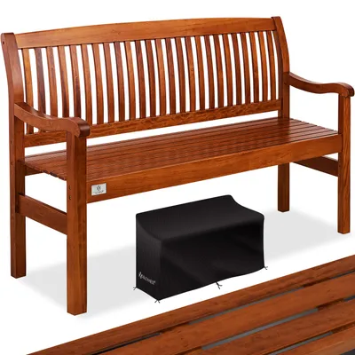 Produktbild von KESSER® Gartenbank Holz Holzbank wetterfest | Für 3 bis 4 Personen | Parkbank aus Massivholz | Sitzbank 320 kg belastbar | Balkonbank Bank für Balkon Terrasse & Garten inkl. Cover