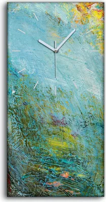 Produktbild von Küchenuhr Bürouhr Leinwand Uhr Geräuschlos 30x60 Malerei Abstrakte Kunst - weiße Hände