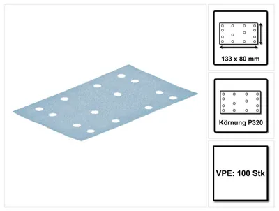Productafbeelding van Festool STF 80x133 schuurstroken granaat P320 80 x 133 mm 100 stuks (497125) voor Rutscher RTS 400, RTSC 400, RS 400, RS 4, LS 130