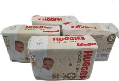 Produktbild von Huggies Baby Extra Care Windeln Größe 1 2-5 kg 4 x 28 Einheiten Nappies/Nappy Windelhöschen