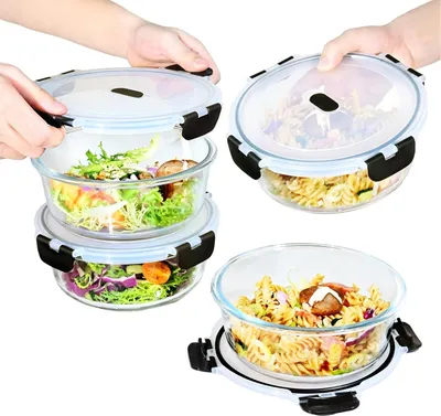 Produktbild von Runde Glasdose 1300ml, BPA-frei, Multifunktionsbehälter