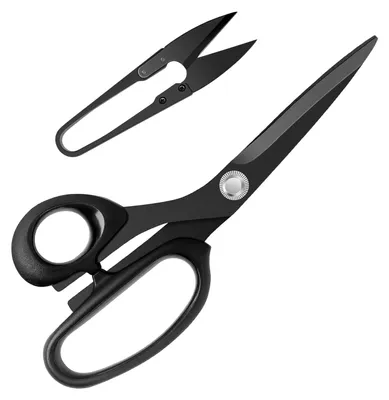 Produktbild von Linkshänder-Nähschere zum Schneiden von Leder, 20 cm Schneiderschere mit Klinge aus Edelstahl, schwarz (10,4 cm kleine Fadenschere)