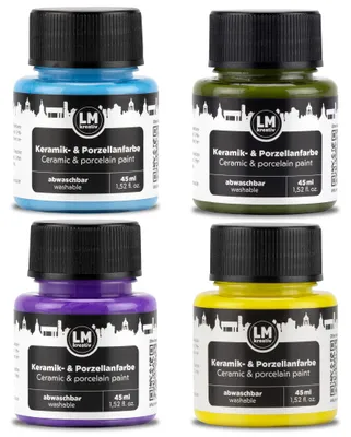 Produktbild von LM-Kreativ Porzellan- & Keramikfarbe Set Vintage Vibes, 4 x 45 ml