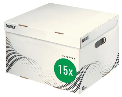Zdjęcie produktu dla Pojemnik archiwizacyjny easyboxx M tektura falista biały opakowanie 15 szt
