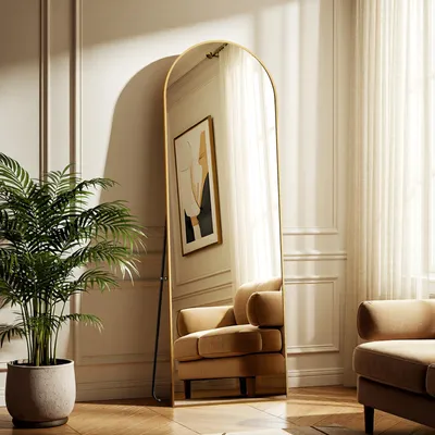 Produktbild von Koonmi Bogenspiegel 44 x 147 cm, Ganzkörperspiegel Gold