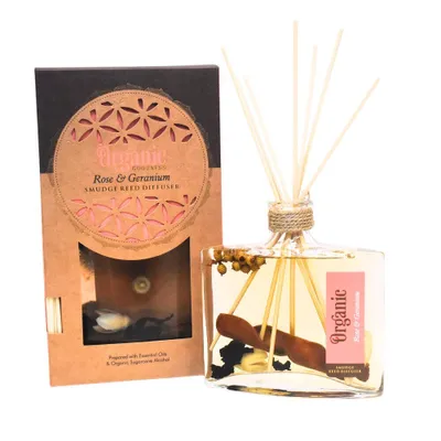 Immagine prodotto di Song of India Diffusore biologico 150 ml con bastoncini, Rosa e Geranio