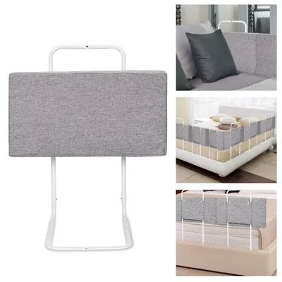 Immagine prodotto di ISOISL, 1 sponda di sicurezza per letto, 60 cm, grigia, protezione per letto per bambini, regolabile in altezza con 5 fori, protezione anticaduta per lettini e letti familiari