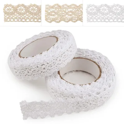 Imagen del producto de TRANKIELO® - Cintas de encaje autoadhesivas de estilo vintage - color beige - 4 metros, ideales para decoración de bodas, scrapbooking y manualidades