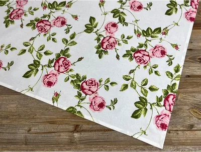 Produktbild von Tischdecke DORRIT Rosenmotiv, aus 100 % Baumwolle, in 100x100 cm