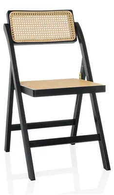 Obrázek produktu pro hjh LIVING skládací židle TUDELA BAMBOO bambus, ratan boční židle židle pro hosty židle skládací až do nosnosti 130 kg