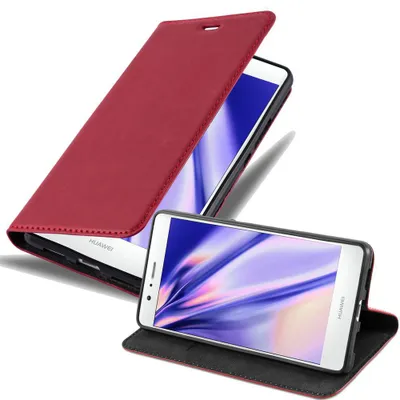 Produktbild von Cadorabo Hülle für Huawei P9 LITE 2016 / G9 LITE Schutz Hülle in Rot Handyhülle Etui Case Cover Magnetverschluss
