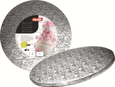 Produktbild von Stabiler Tortenständer, 45 cm Durchmesser, in Silber, für Kuchen und Desserts