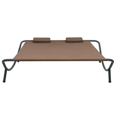 Image de vidaXL Bain de soleil tissu brun
