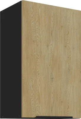 Produktbild von Küchen Hängeschrank 45 cm CREMONA Eiche hell + Schwarz matt Küche Küchenzeile Küchenblock Einbauküche