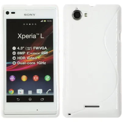 Produktbild von PhoneNatic Case kompatibel mit Sony Xperia L - weiß Silikon Hülle S-Style + 2 Schutzfolien