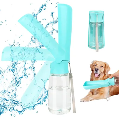 Tragbare Hundetrinkflasche, 550 ml, faltbar, auslaufsicher