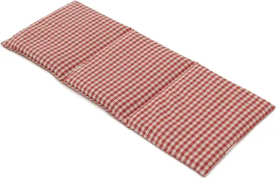 Produktbild von Johanniskernkissen 20x50cm 3-Kammer - Bio Stoff rot-weiß - Wärmekissen und Kältekissen - Körnerkissen