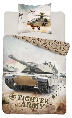 Image de Couverture de lit, housse de lit en coton pour enfants, dimensions 140x200, référence 5864a Panzer, Image générée par une IA